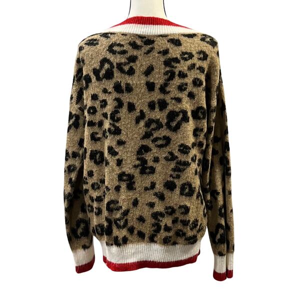 Lulu's Women's Leopard Varsity Sweater Size M/L - Picture 2 of 4